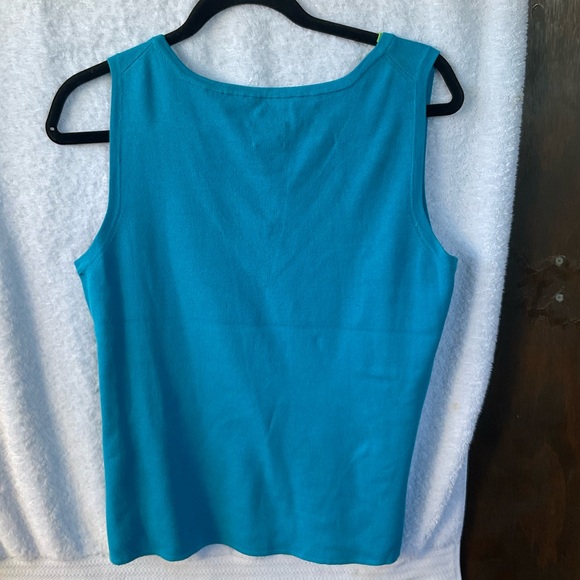 Chico’s Apparel Gemini Sleeveless Knit Tank Topaz/Zesty; NWT; M/8 - Picture 6 of 12